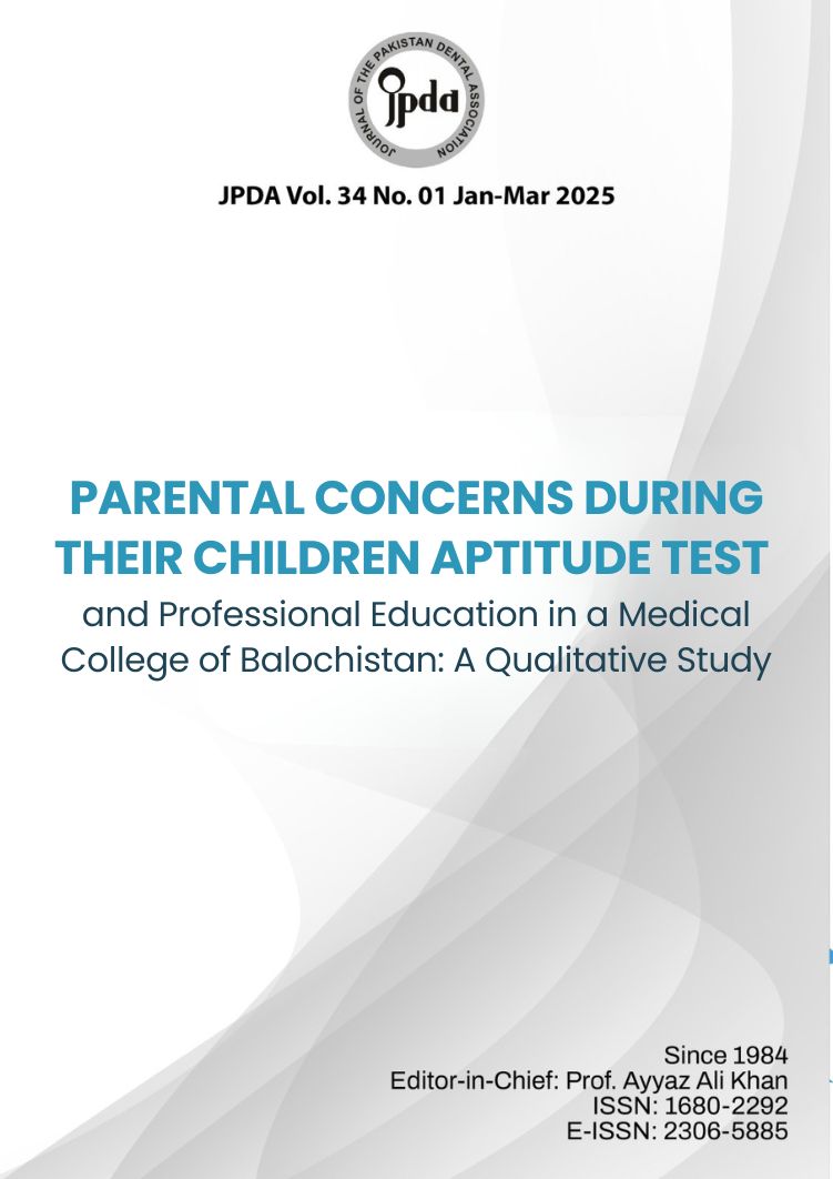 Journal of The Pakistan Dental Association